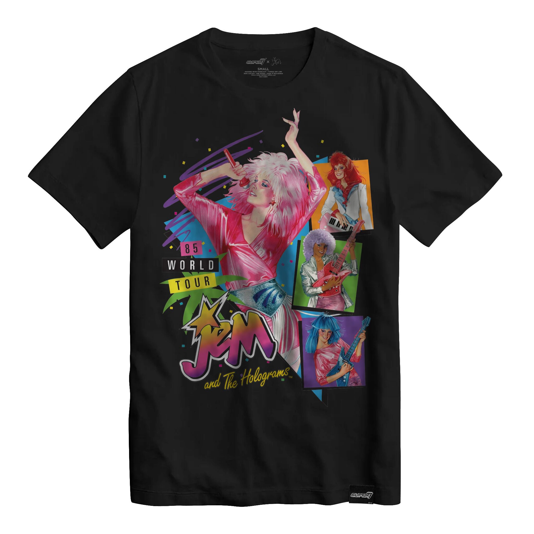 Super7 Jem Holograms World Tour tricou bumbac negru