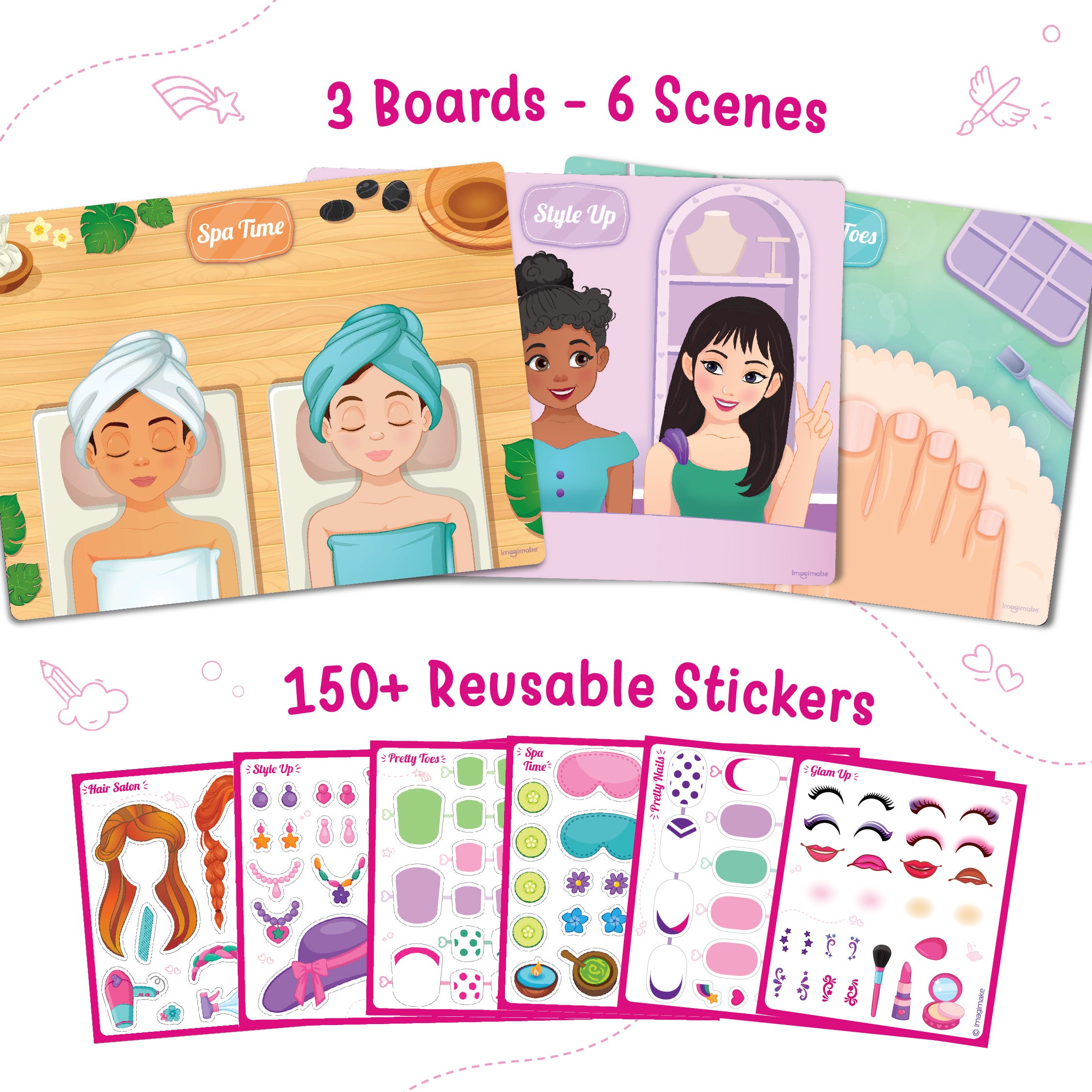 Imagimake Sticker Fun Hair Make Up stickere reutilizabile