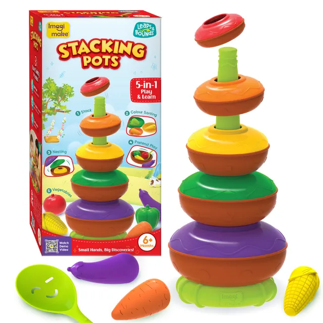 Imagimake Leaps Bounds Stacking Pot jucarie stivuire 6 luni+