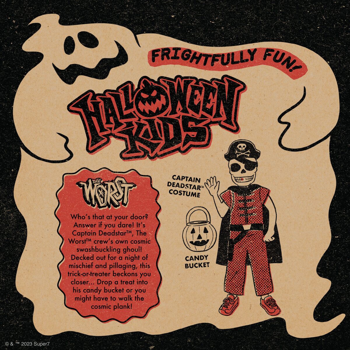 Super7 Halloween Kids ReAction Captain Deadstar Boy figurina 9,5 cm