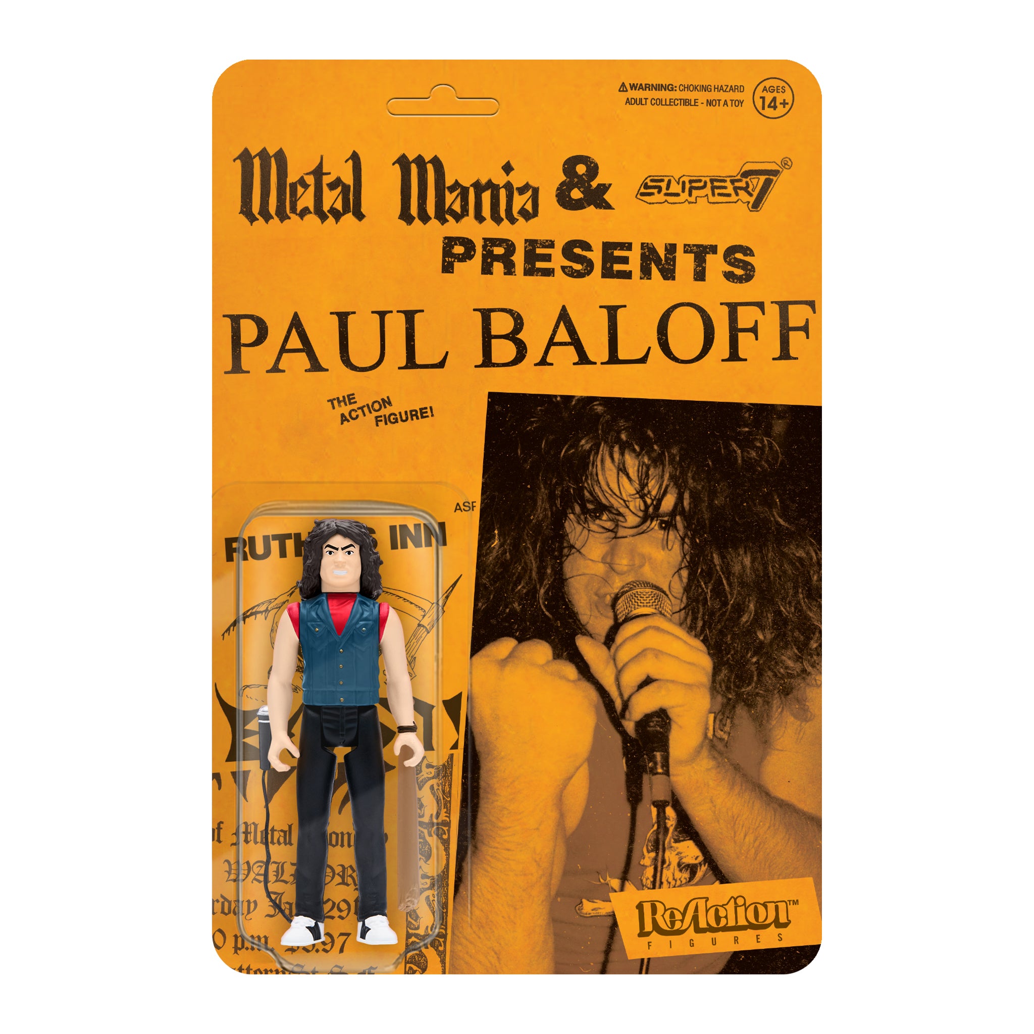 Super7 ReAction Paul Baloff figurina + fanzine Metal Mania