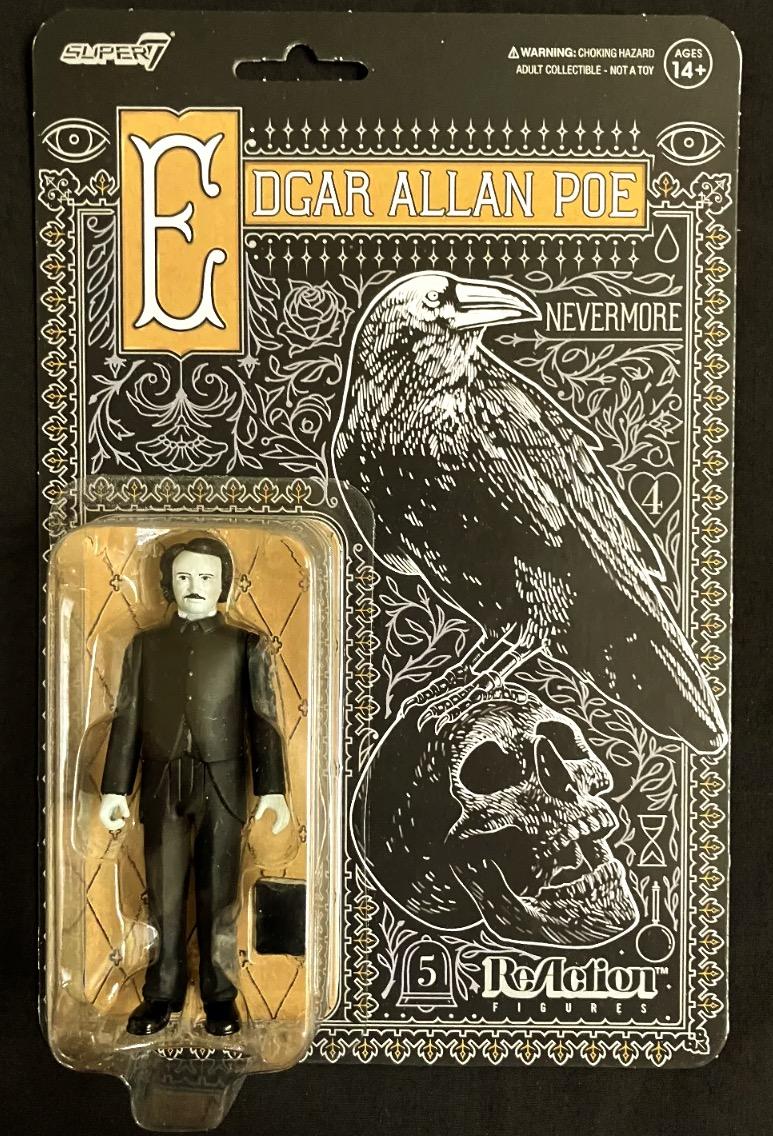 Super7 ReAction Edgar Allan Poe Greyscale figurina carte