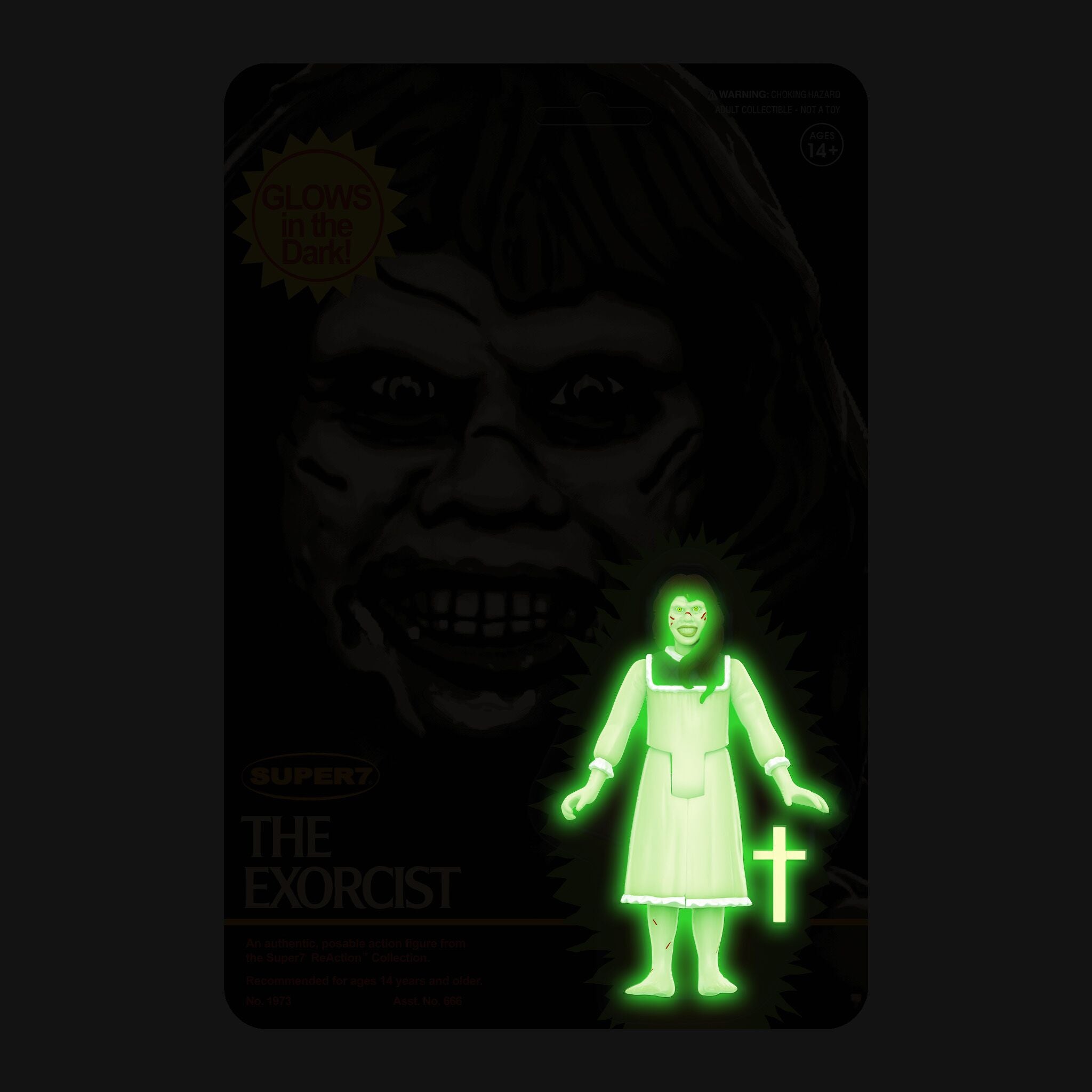 Super7 Exorcist ReAction Regan Monster Glow figurina