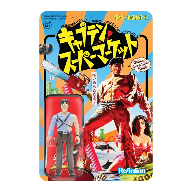 Super7 ReAction Army of Darkness Hero Ash figurina poster 9.5 cm