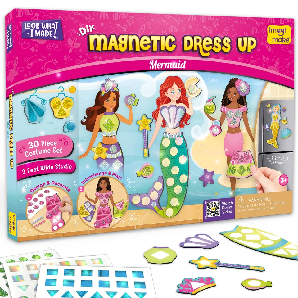 Imagimake Dress Up Mermaid papusa magnetica 30 piese