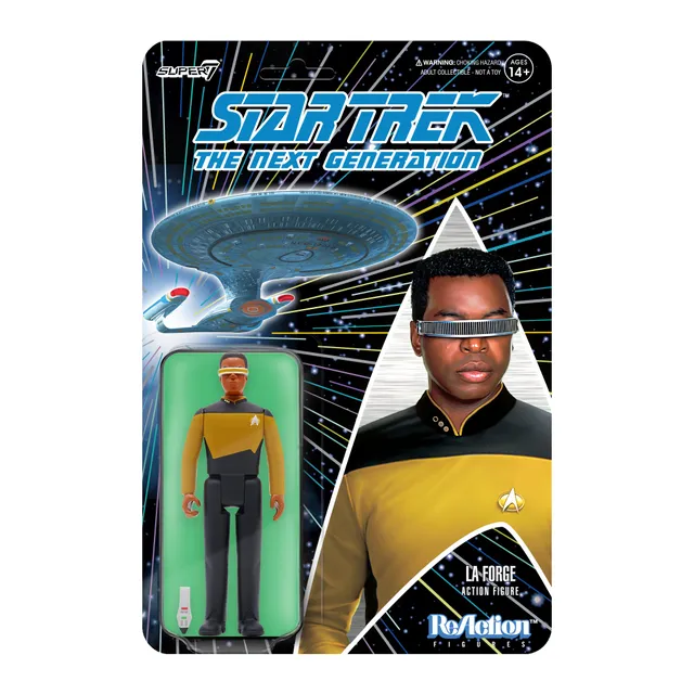 Super7 ReAction La Forge figurina Star Trek 9,5 cm vizor