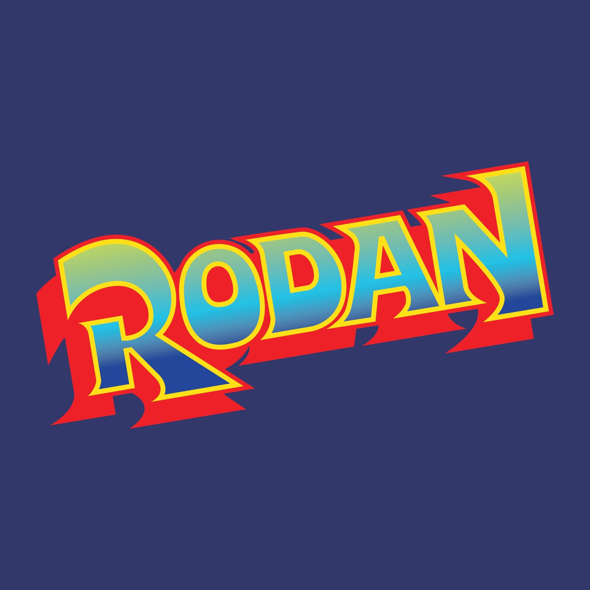 Super7 Toho Rodan Logo tricou albastru bumbac