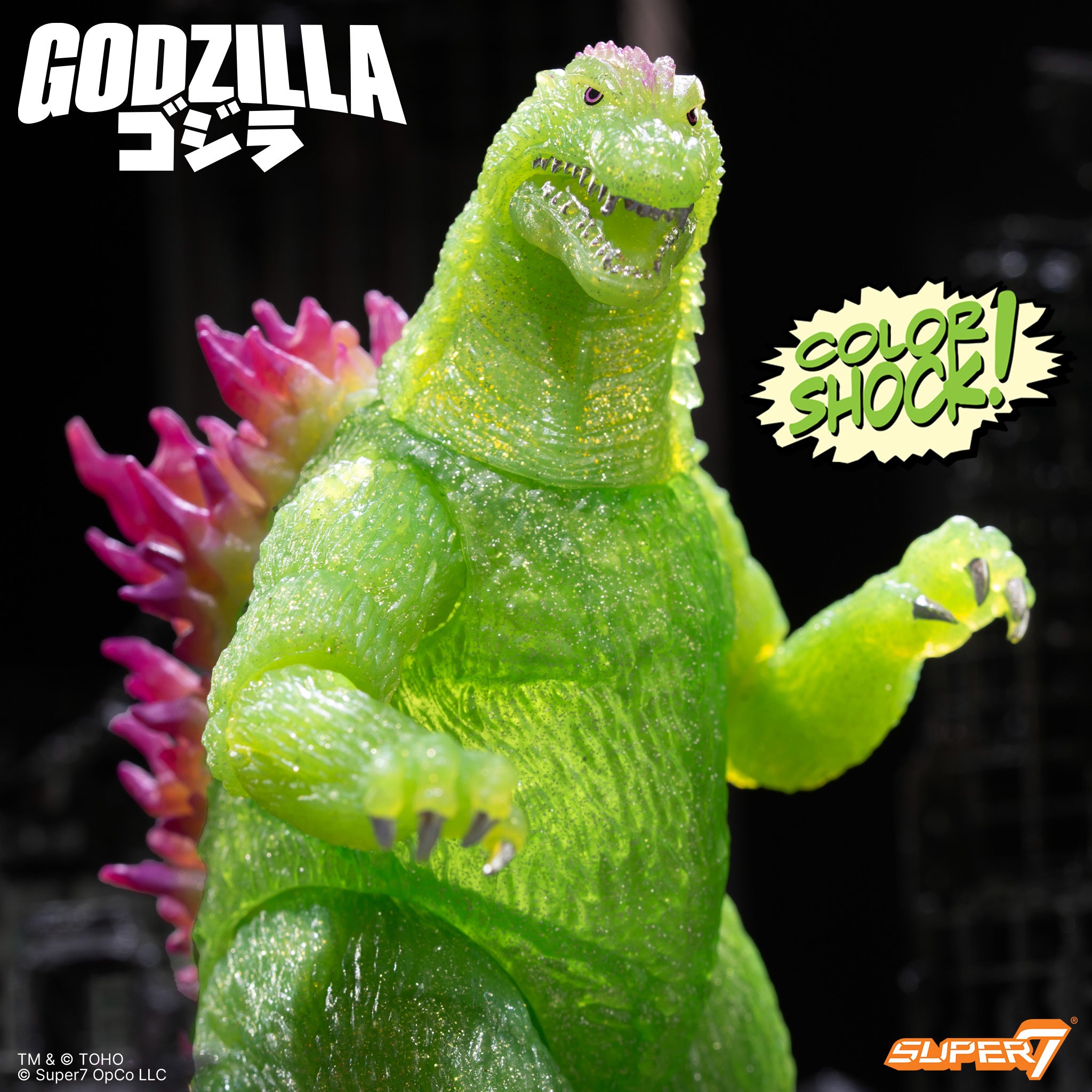 Super7 Toho Godzilla 2002 figurina verde glitter 14cm