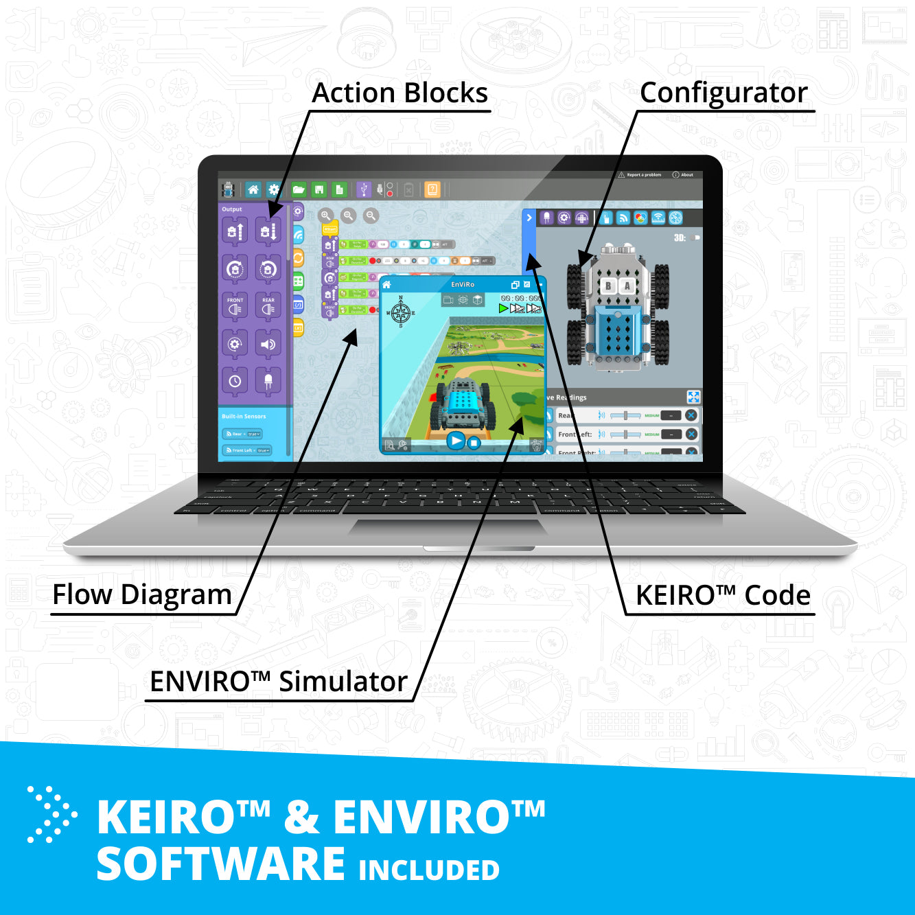Engino GinoBot Advanced Edition robot programabil cu senzor