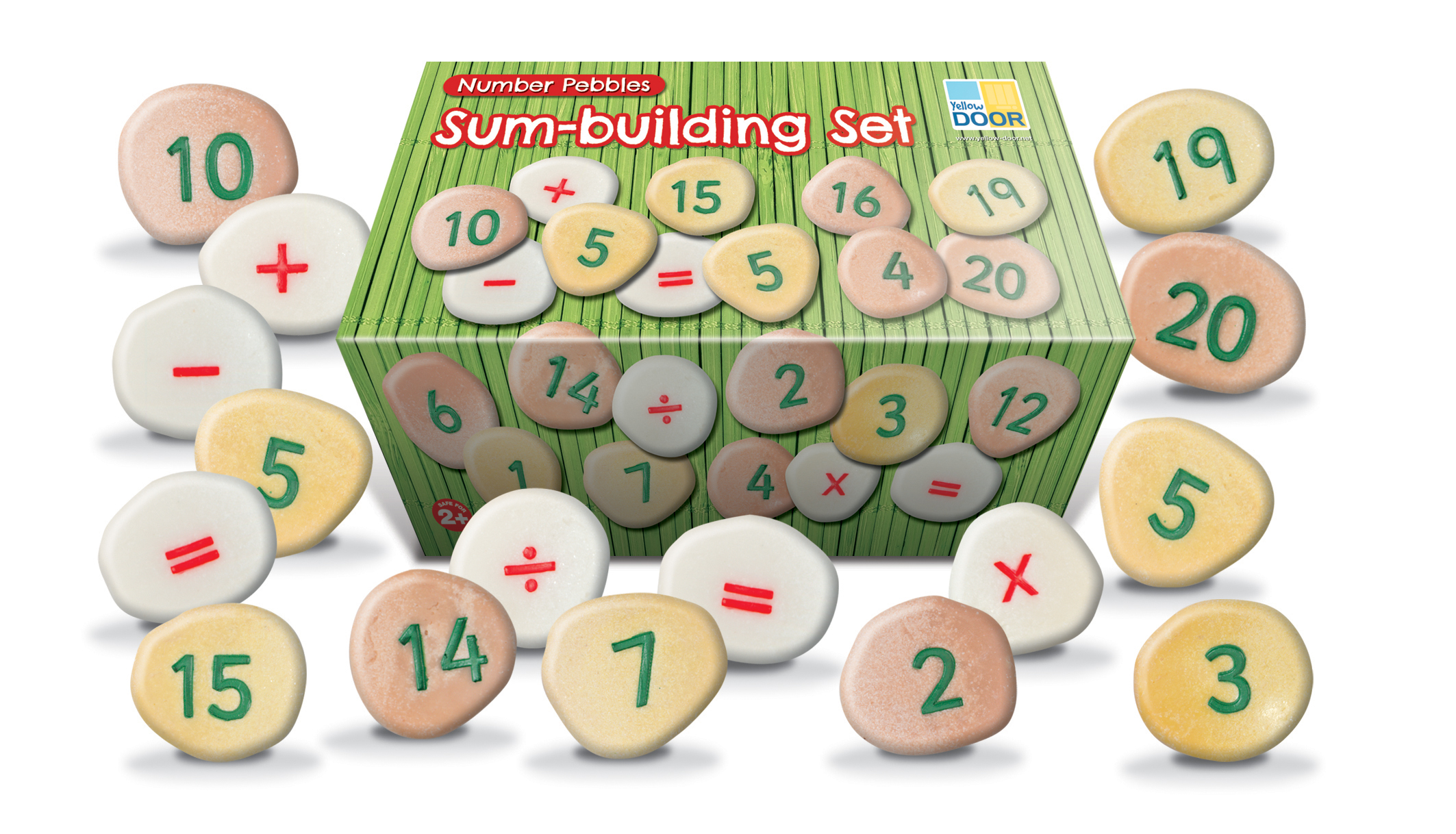 Yellow Door Number Pebbles pietricele cifre set adunare 0-20