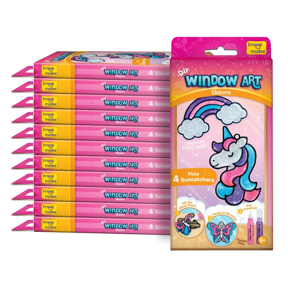 Imagimake DIY Unicorn Glass Painting set pictura sticla 12 buc 5+