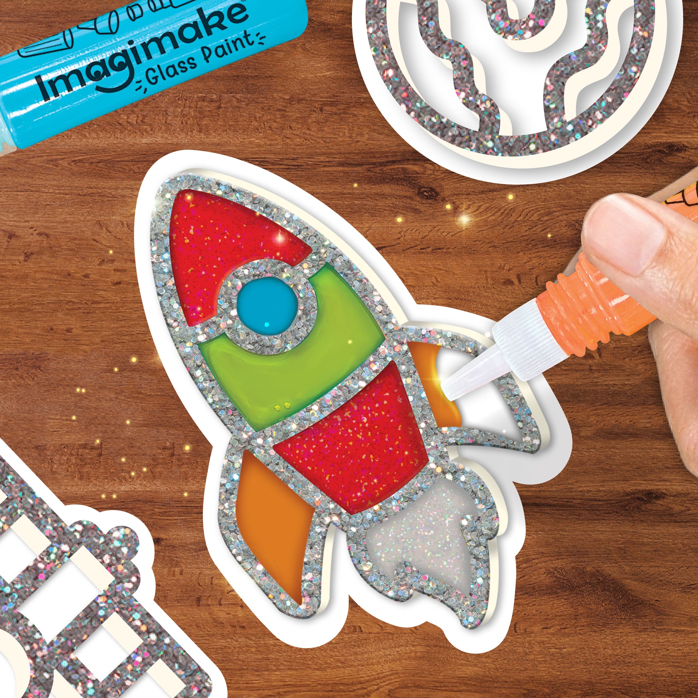 Imagimake Jelly Sticker Space set stickere 10 sabloane 3 ani+