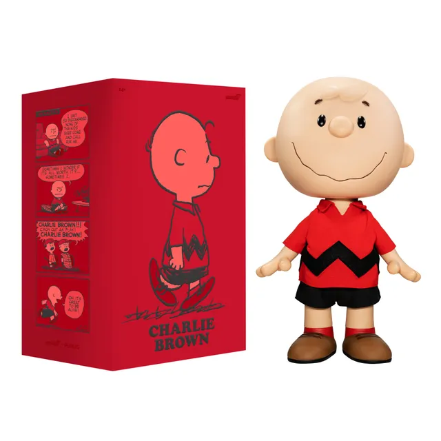 Super7 Supersize Charlie Brown figurina vinil 40 cm camasa rosie