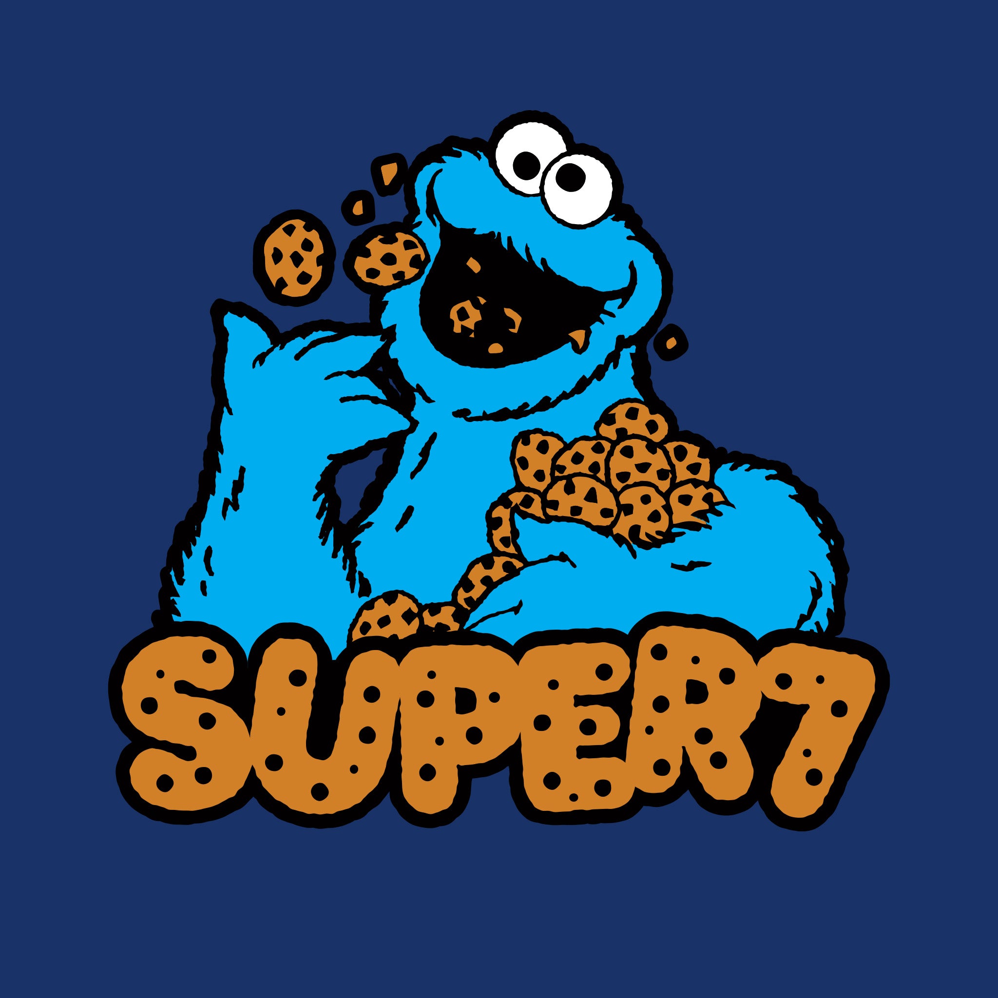 Super7 Sesame Street Cookie Monster tricou albastru bumbac