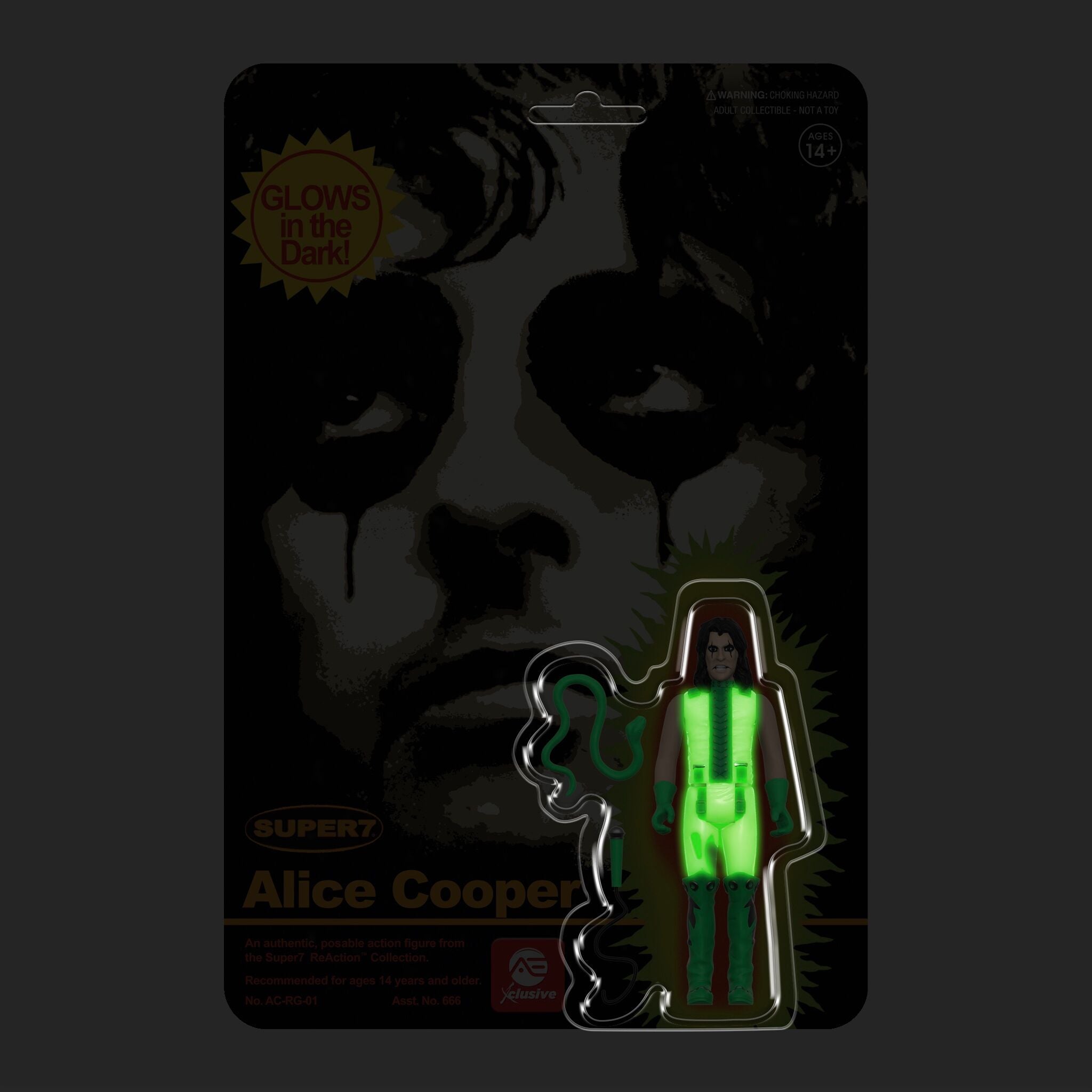 Super7 ReAction Alice Cooper Glow figurina fosforescenta