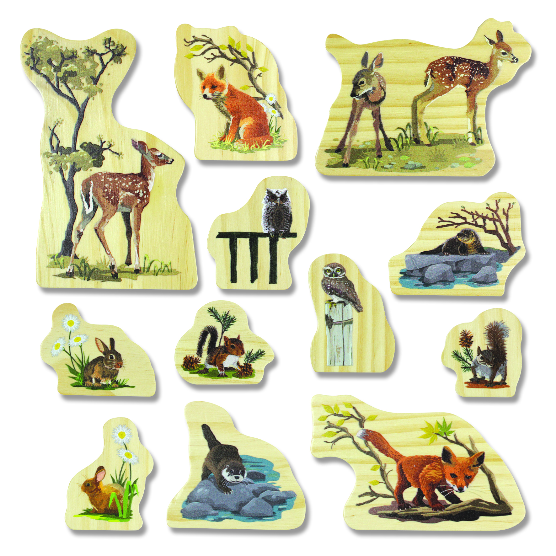 Yellow Door Woodland Animal Families animale lemn 12 piese