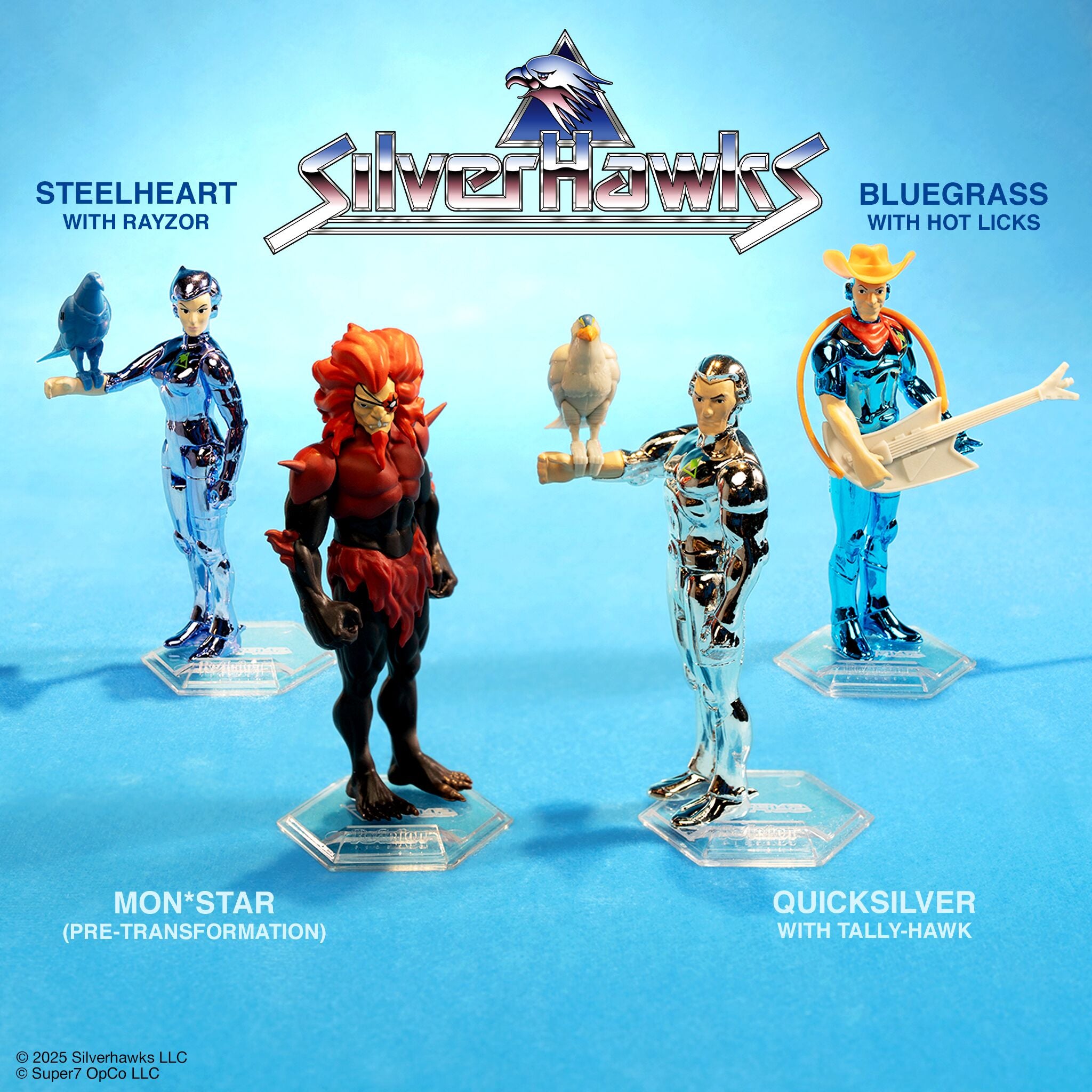 Super7 SilverHawks Quicksilver figurina metalizata Tally-Hawk