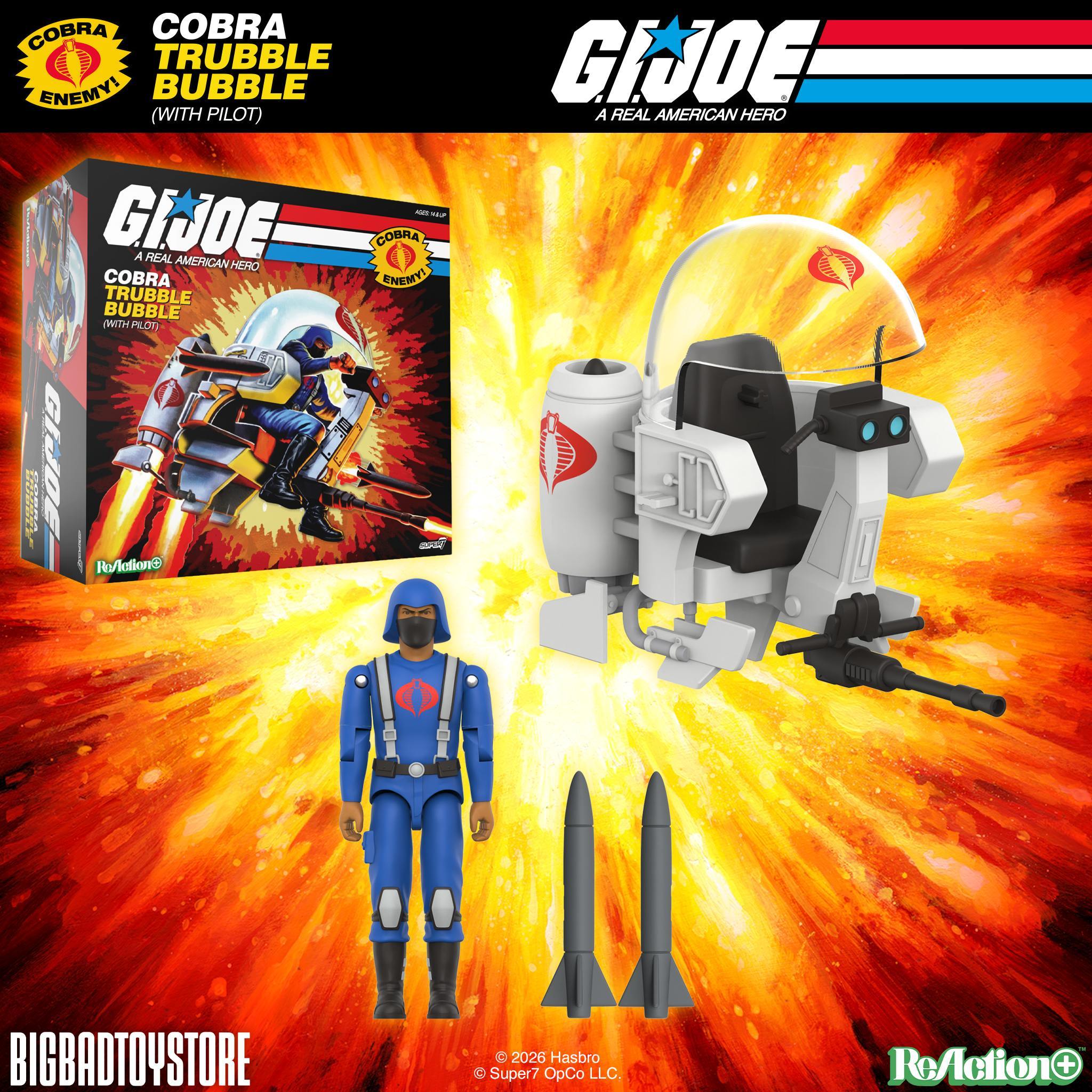 Super7 G.I. Joe ReAction+ Trubble Bubble Cobra set vehicul