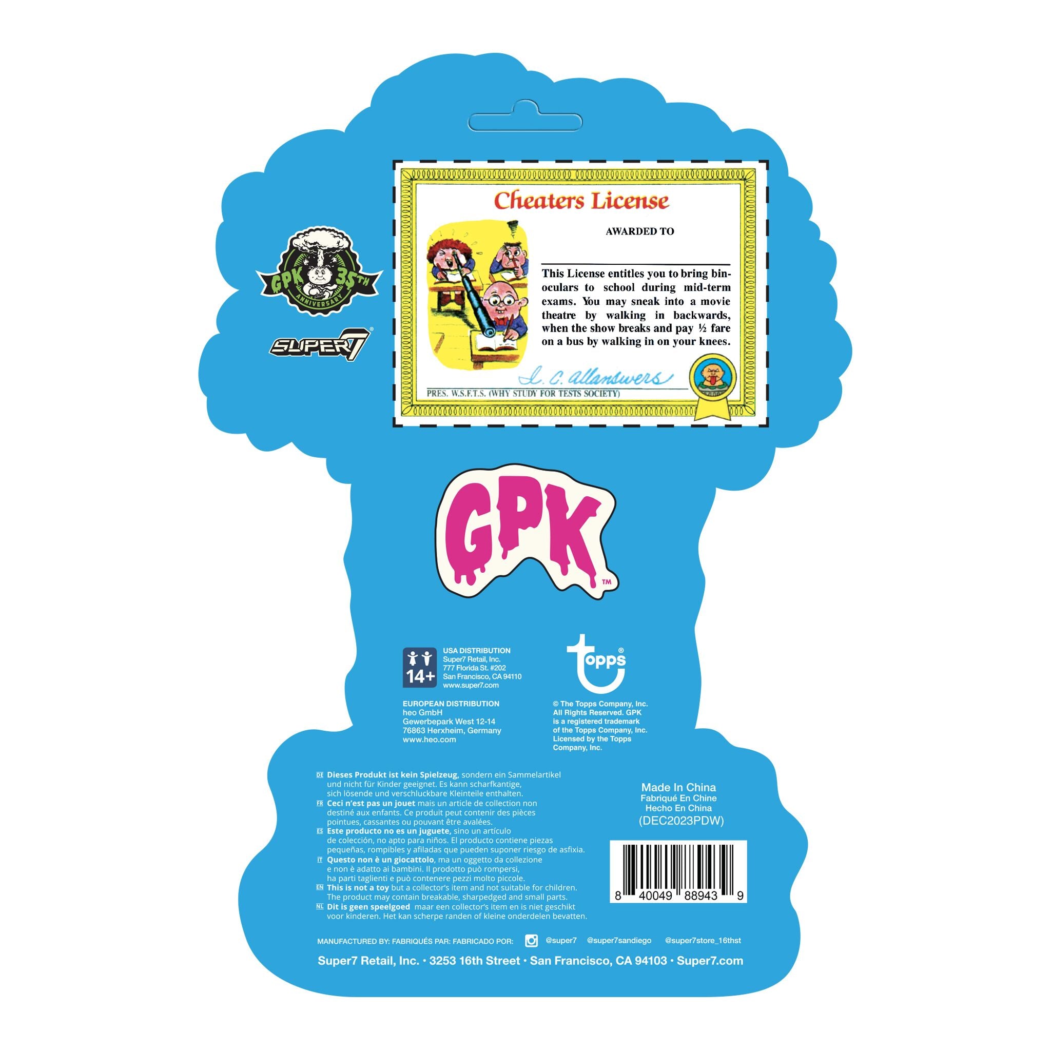 Super7 ReAction GPK Blasted Billy figurină albastru deschis