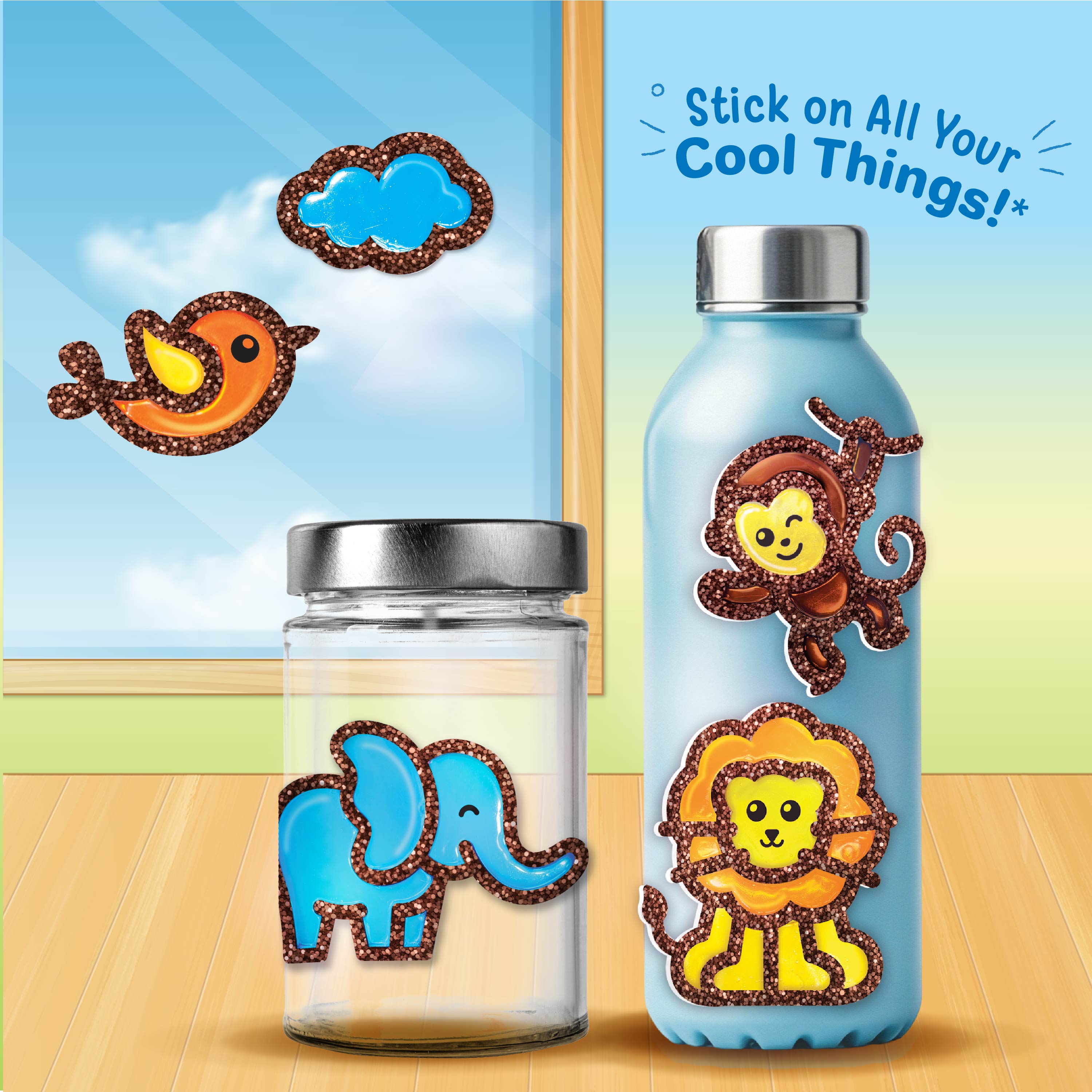 Imagimake Jelly Stickers Jungle set stickere vitraliu