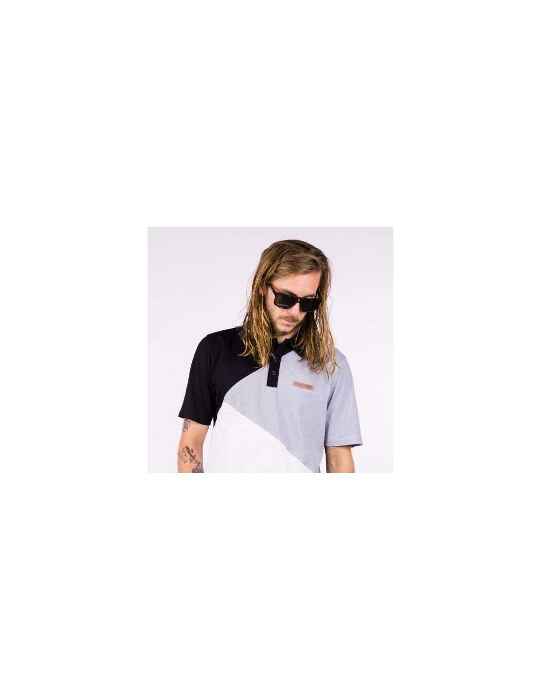 Hydroponic Belmont tricou polo black grey white