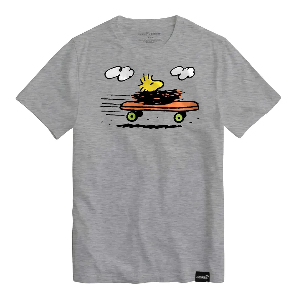 Super7 Peanuts Woodstock Skateboard tricou gri