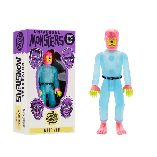 Super7 Universal Monsters Wolfman figurina fosforescenta