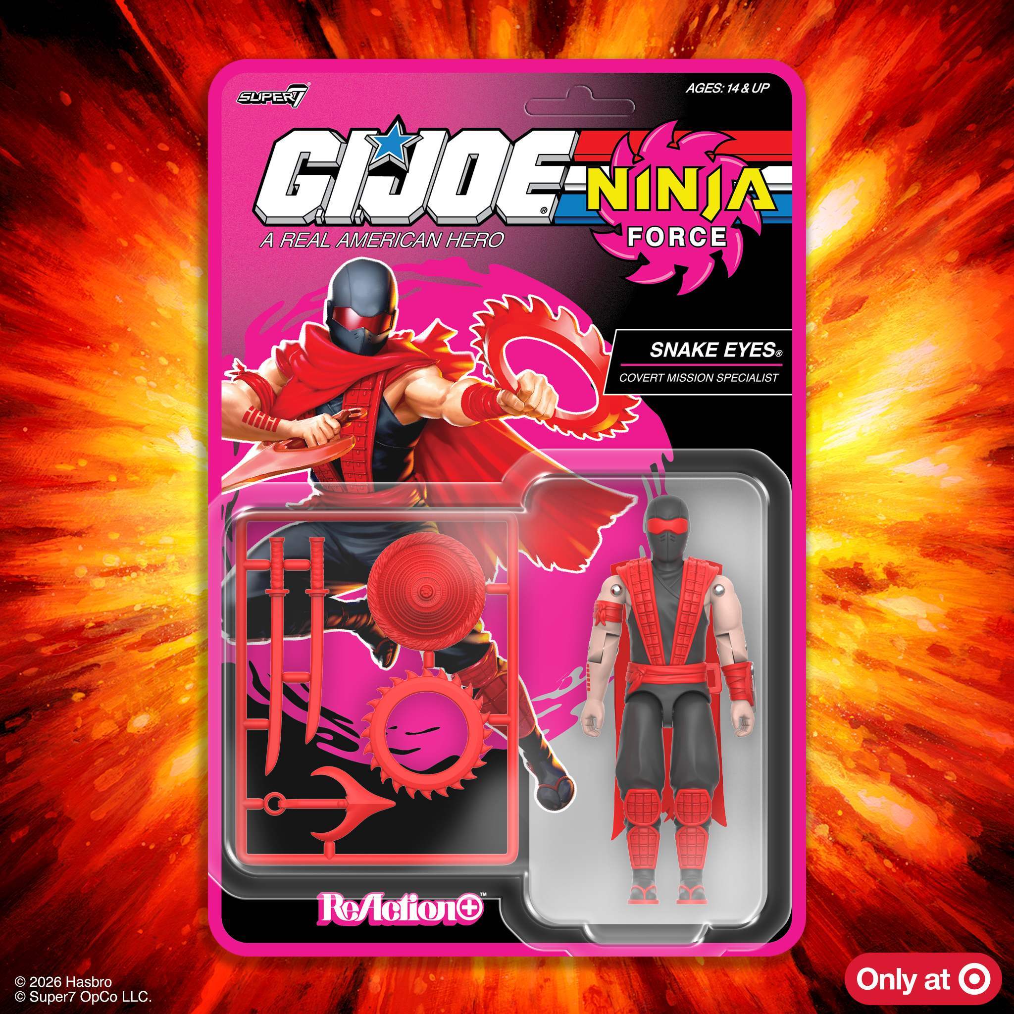 Super7 ReAction+ Snake Eyes figurina 9,5 cm ninja