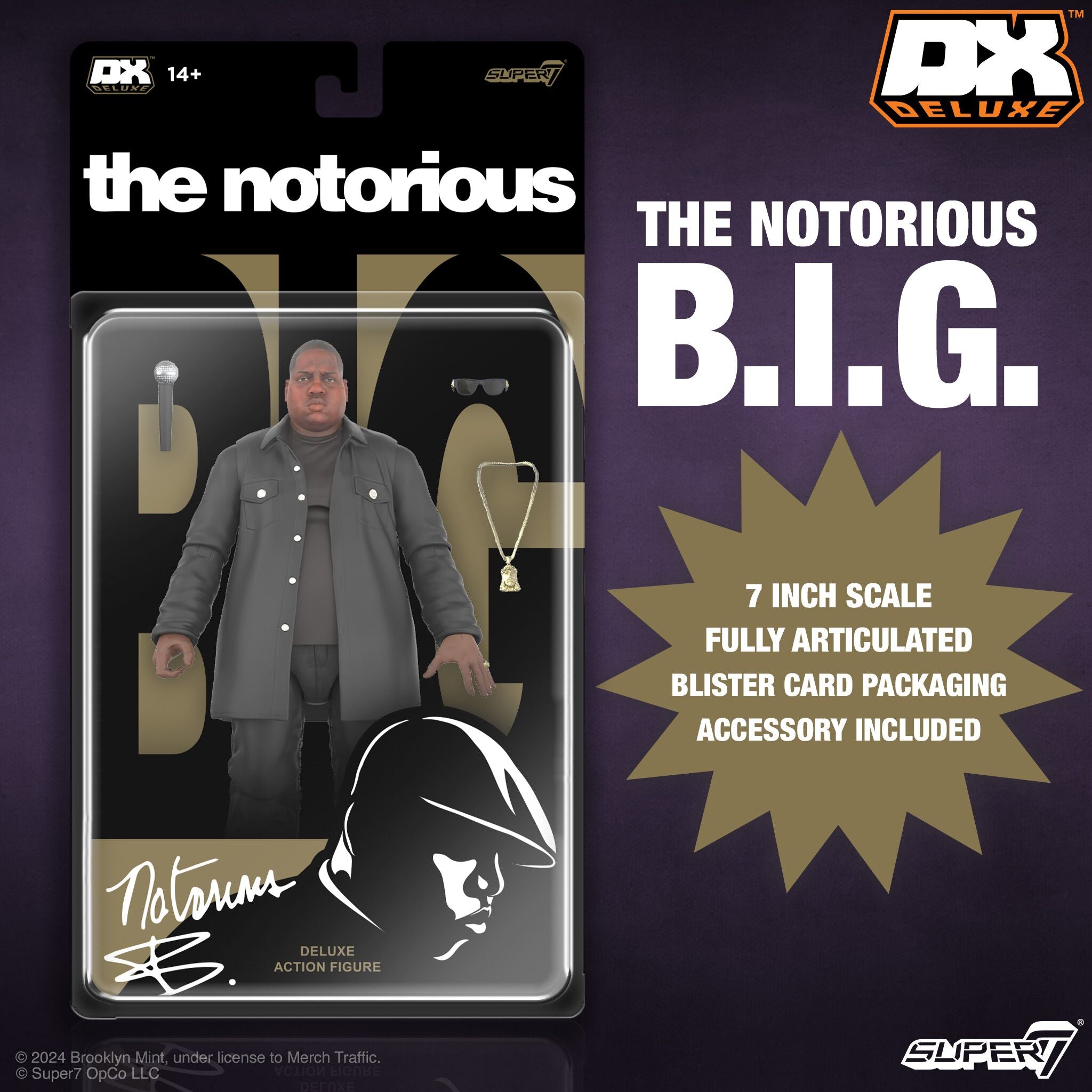 Super7 Notorious B.I.G. Deluxe Biggie figurina 18 cm hip-hop