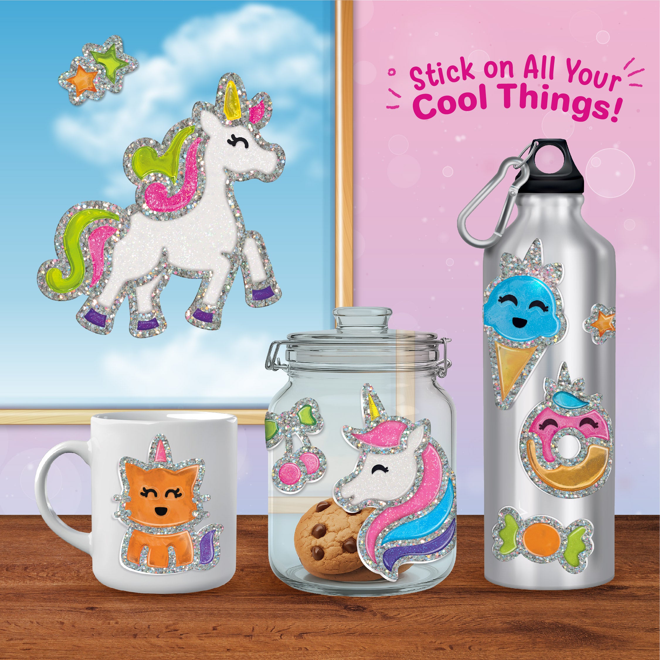Imagimake Jelly Stickers Unicorn set stickere 3D lucios