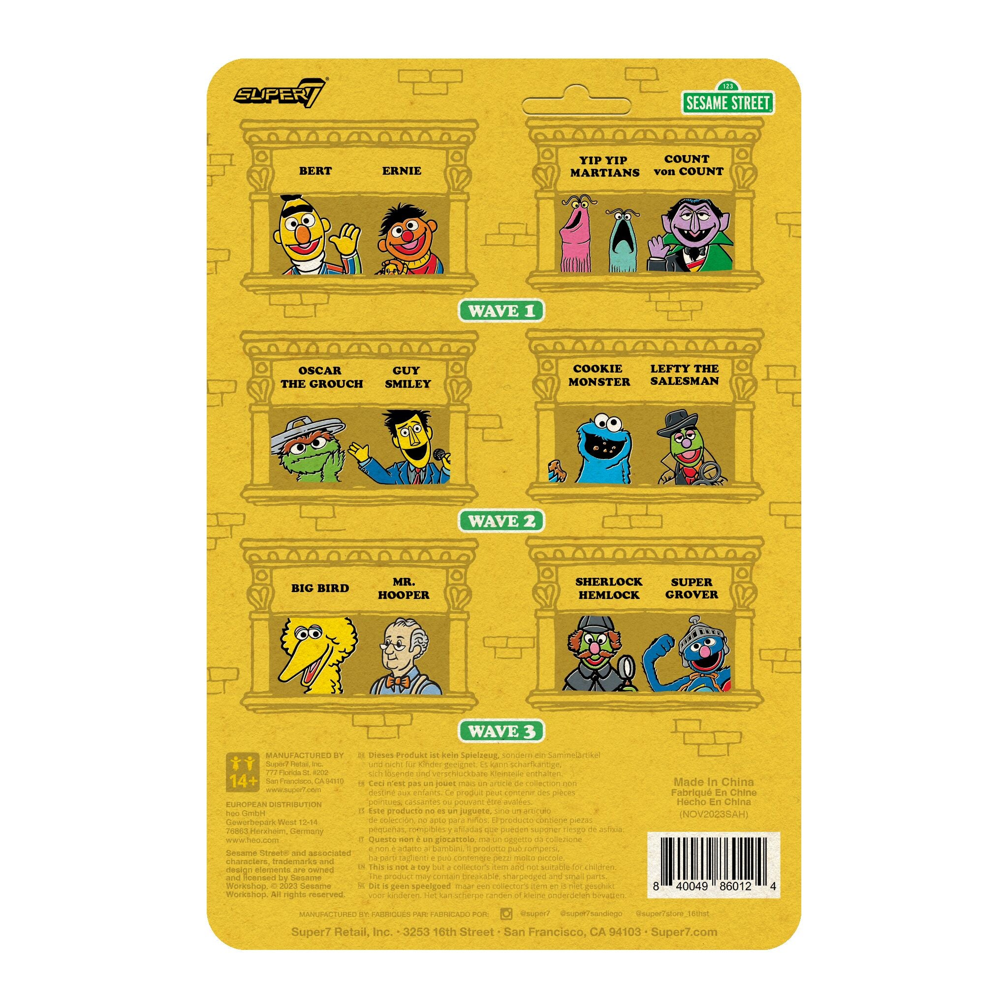 Super7 Sesame Street ReAction figurina Sherlock Hemlock 9,5 cm