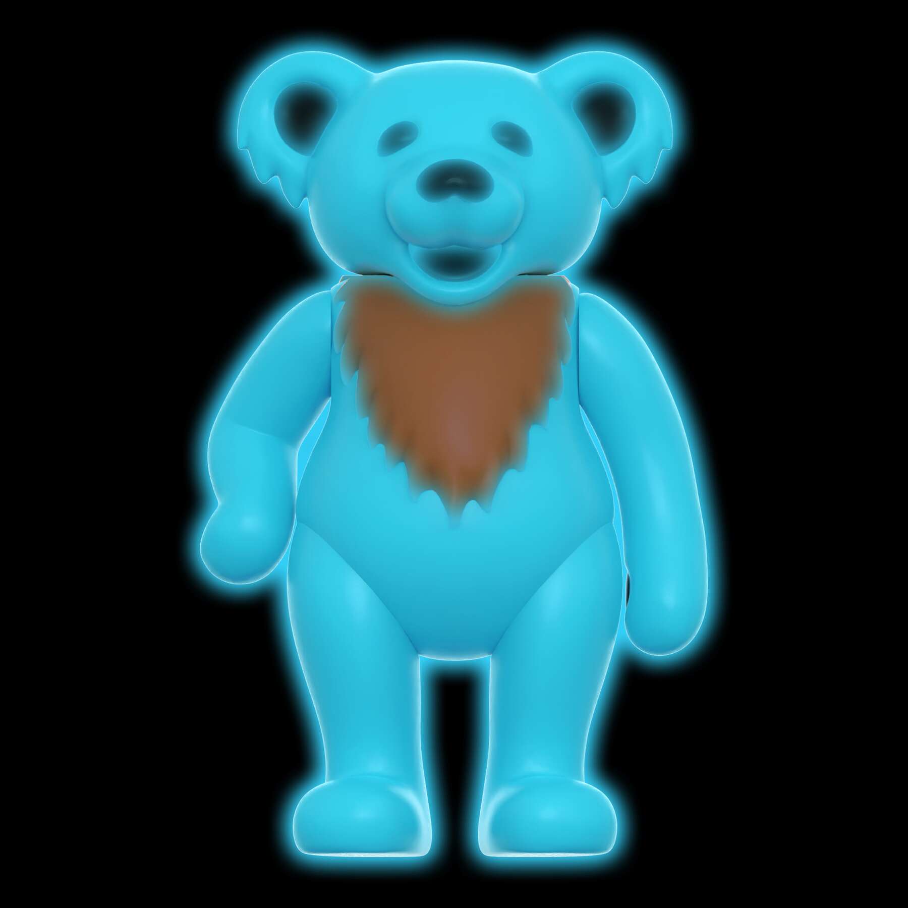 Super7 ReAction Dancing Bear Glow figurina fosforescenta Stealie Blue