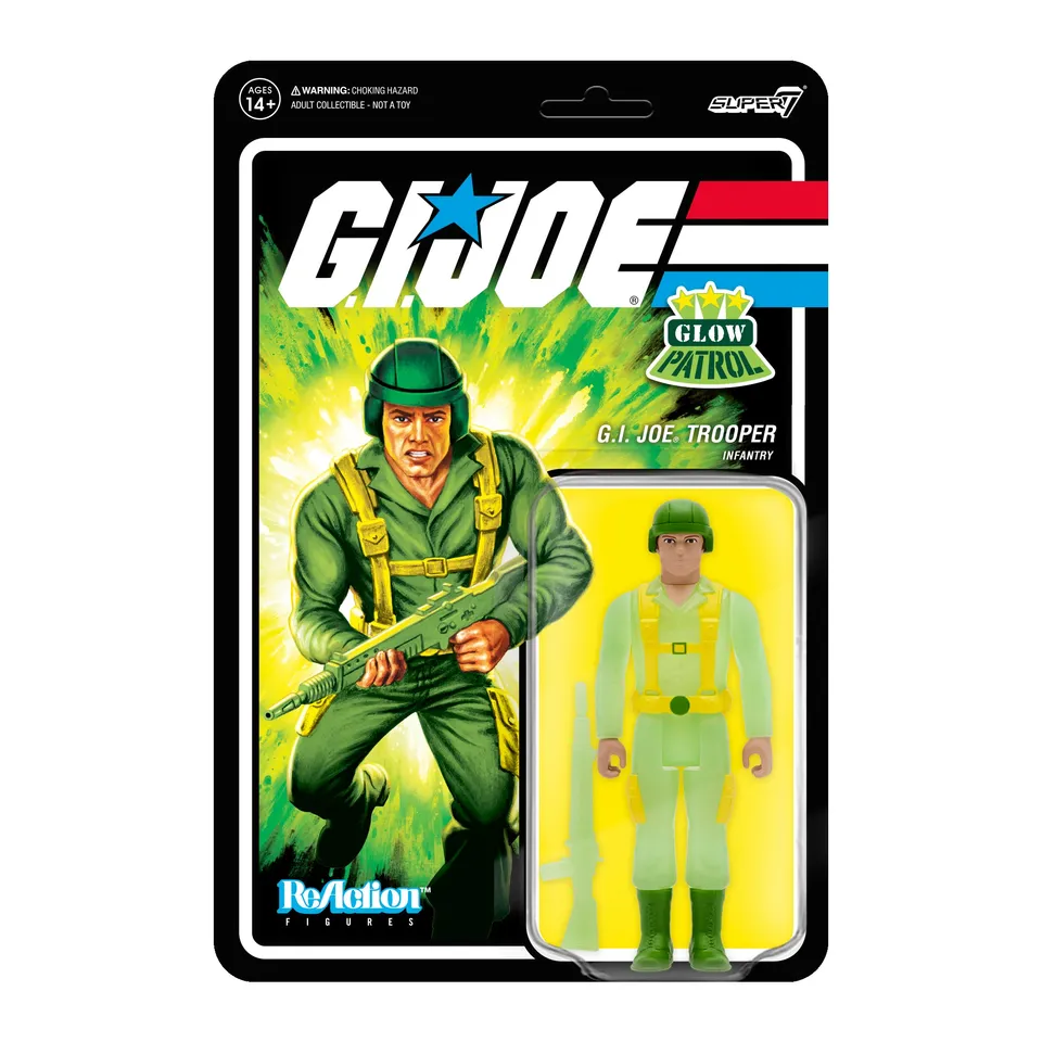 Super7 G.I. Joe ReAction Wave 1b Greenshirt figurina glow