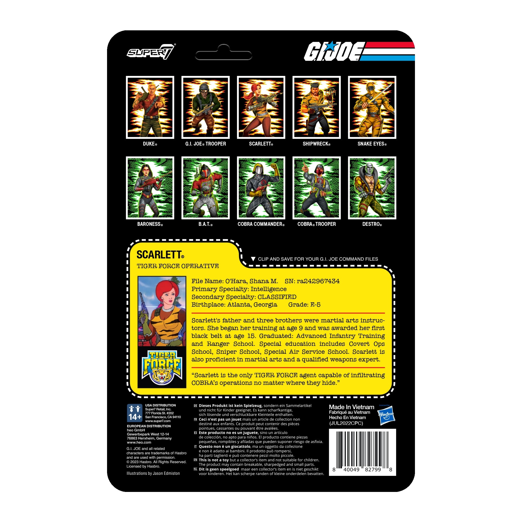 Super7 ReAction Tiger Force Scarlett figurina 9,5 cm
