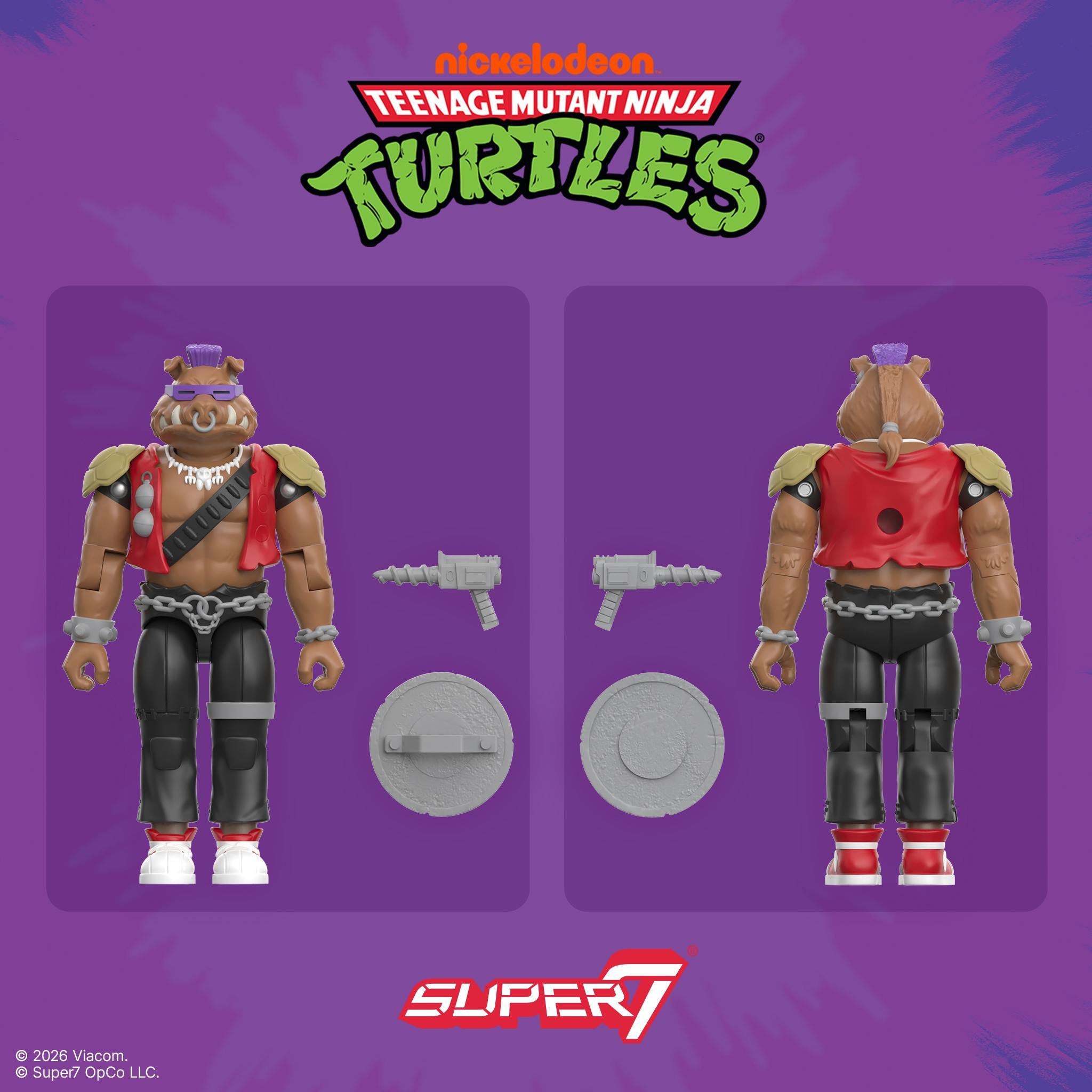 Super7 TMNT ReAction+ Wave 02 Bebop figurina mistret 10cm