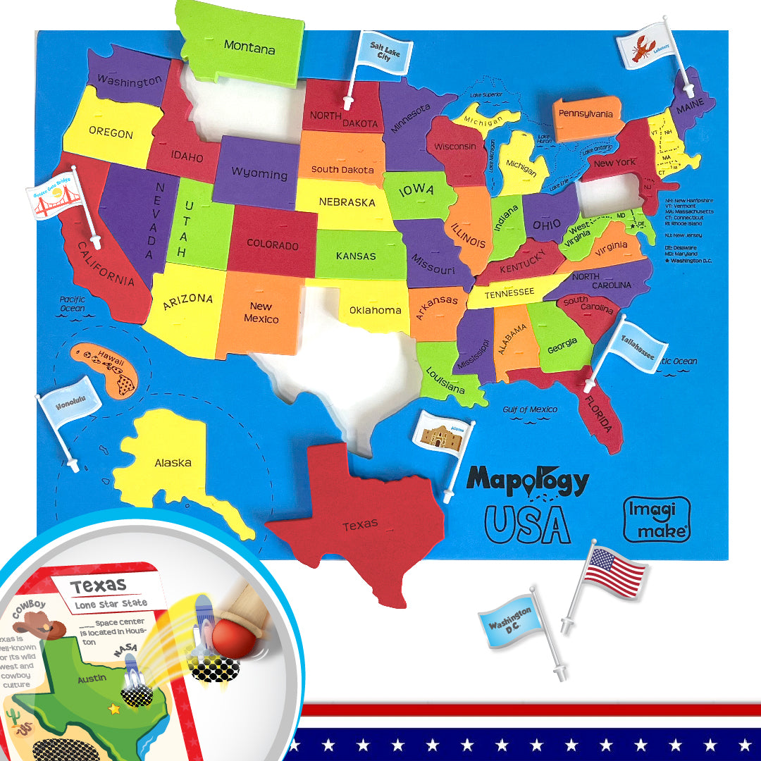 Imagimake Mapology USA puzzle harta 50 piese state