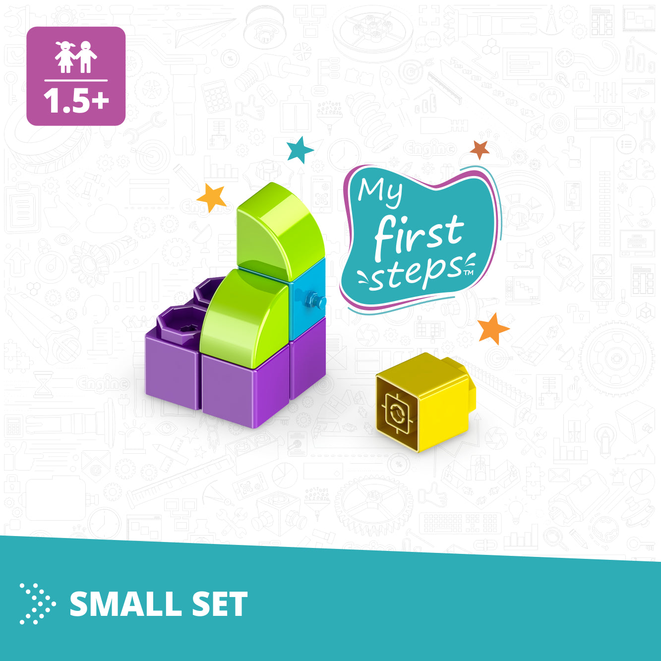 Engino Qboidz My First Steps set constructie tub mic 1,5 ani+