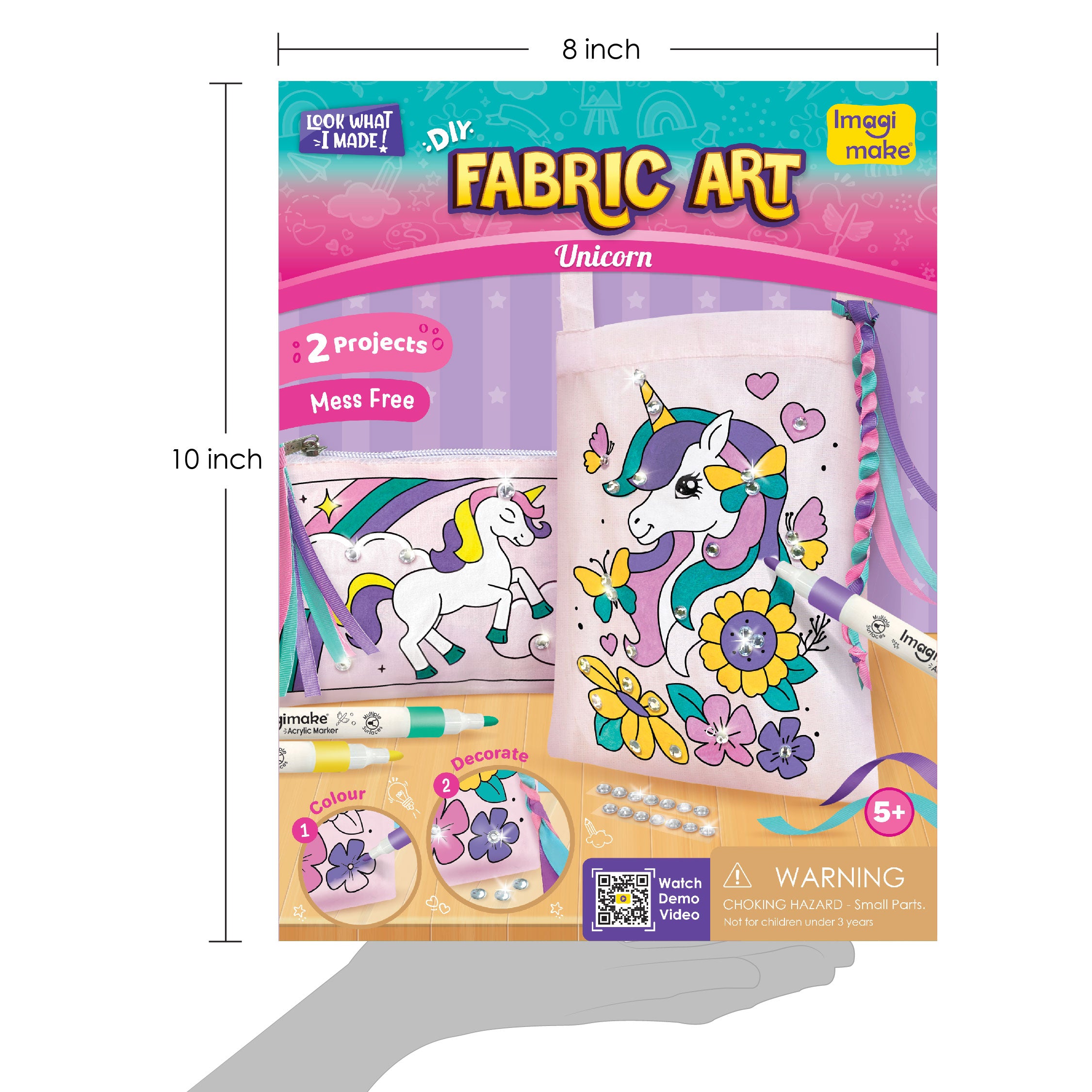 Imagimake Fabric Art Unicorn set pictura textile 5+ ani