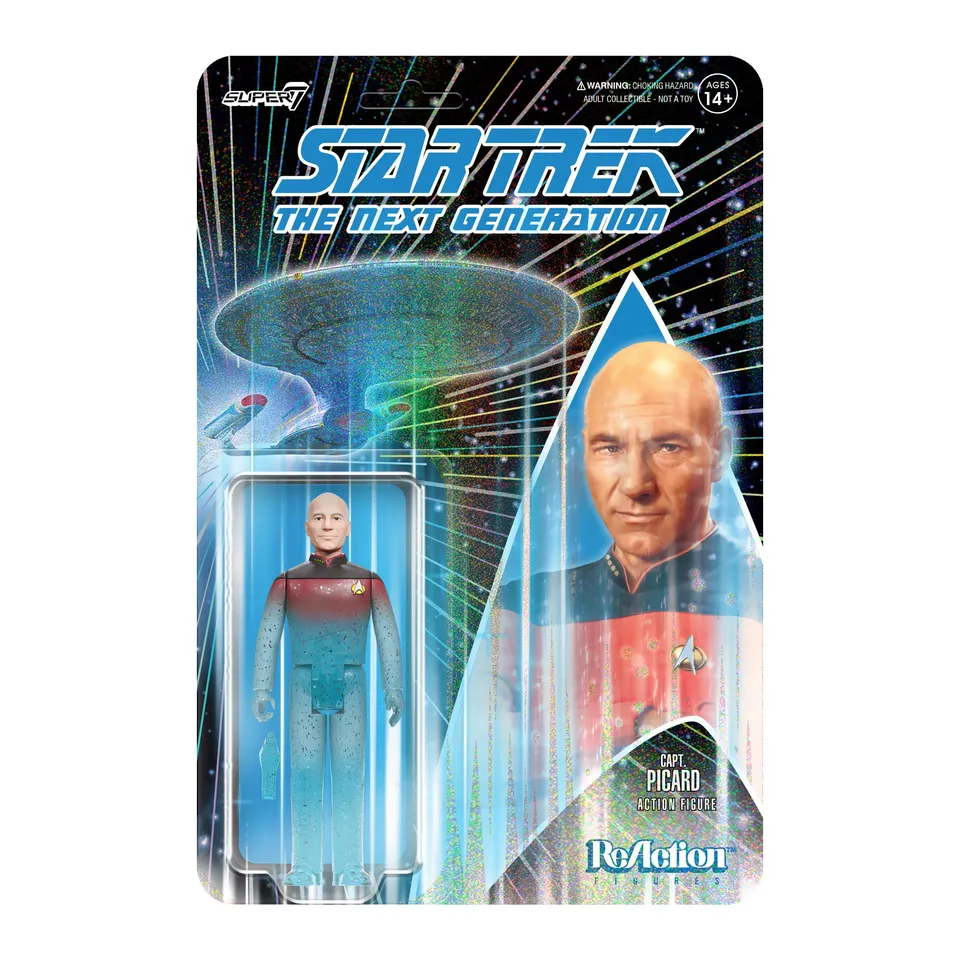 Super7 ReAction Star Trek Picard Transporter figurina glitter