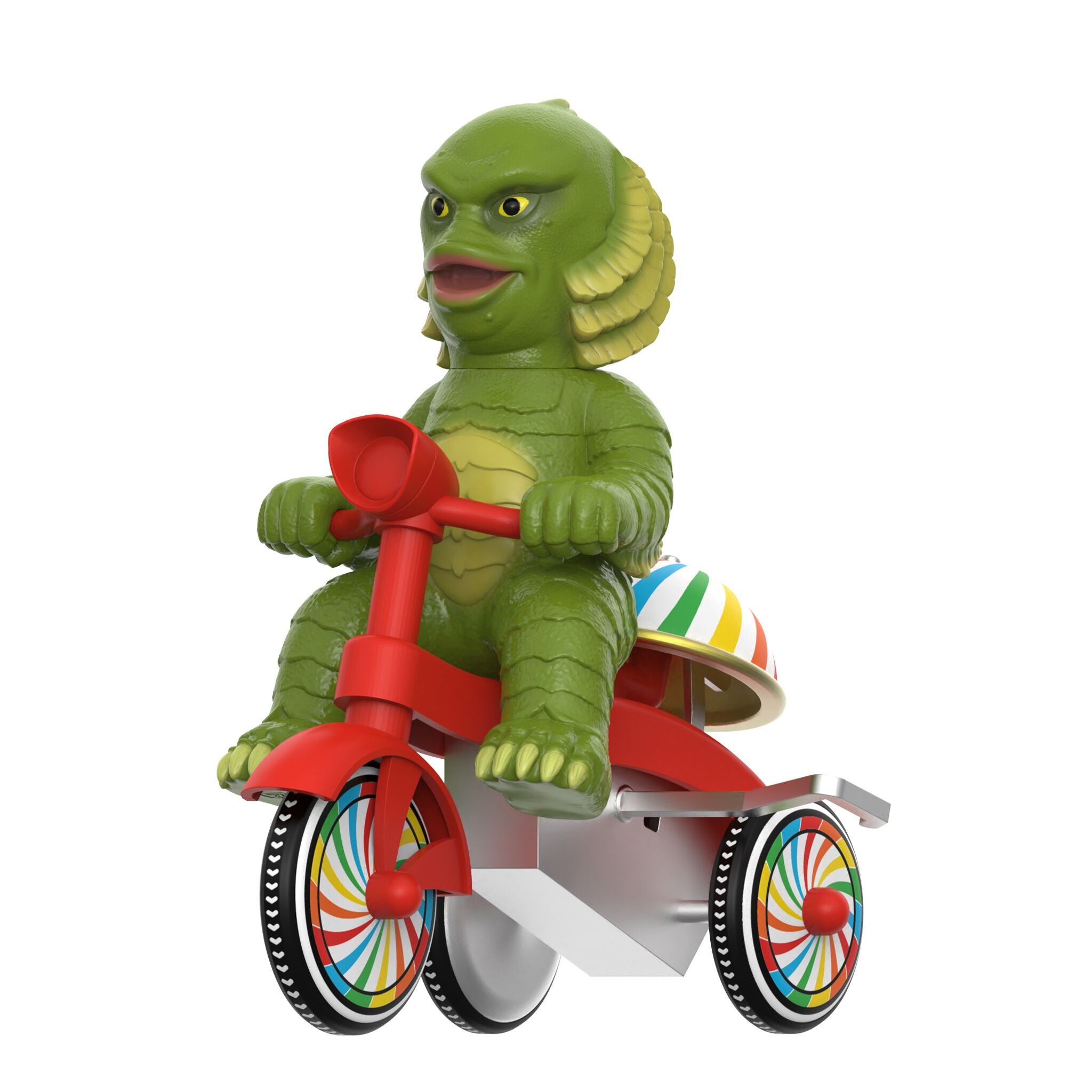 Super7 Super Cycles Creature from Black Lagoon tricicleta verde-rosu