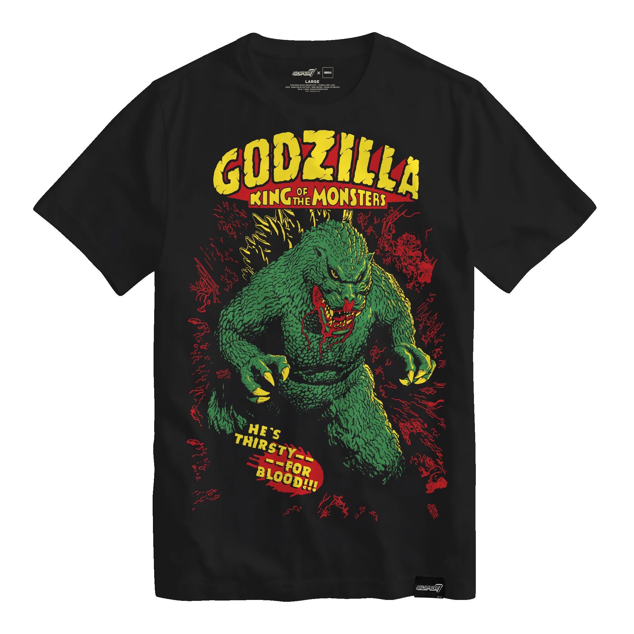 Super7 Toho Bloody Godzilla tricou negru bumbac