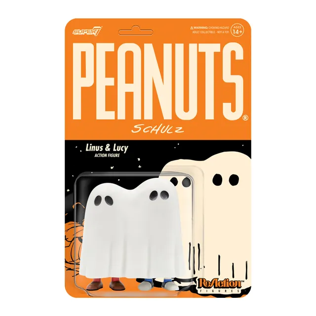 Super7 ReAction Peanuts Linus Lucy Ghost figurina 3,5 inch