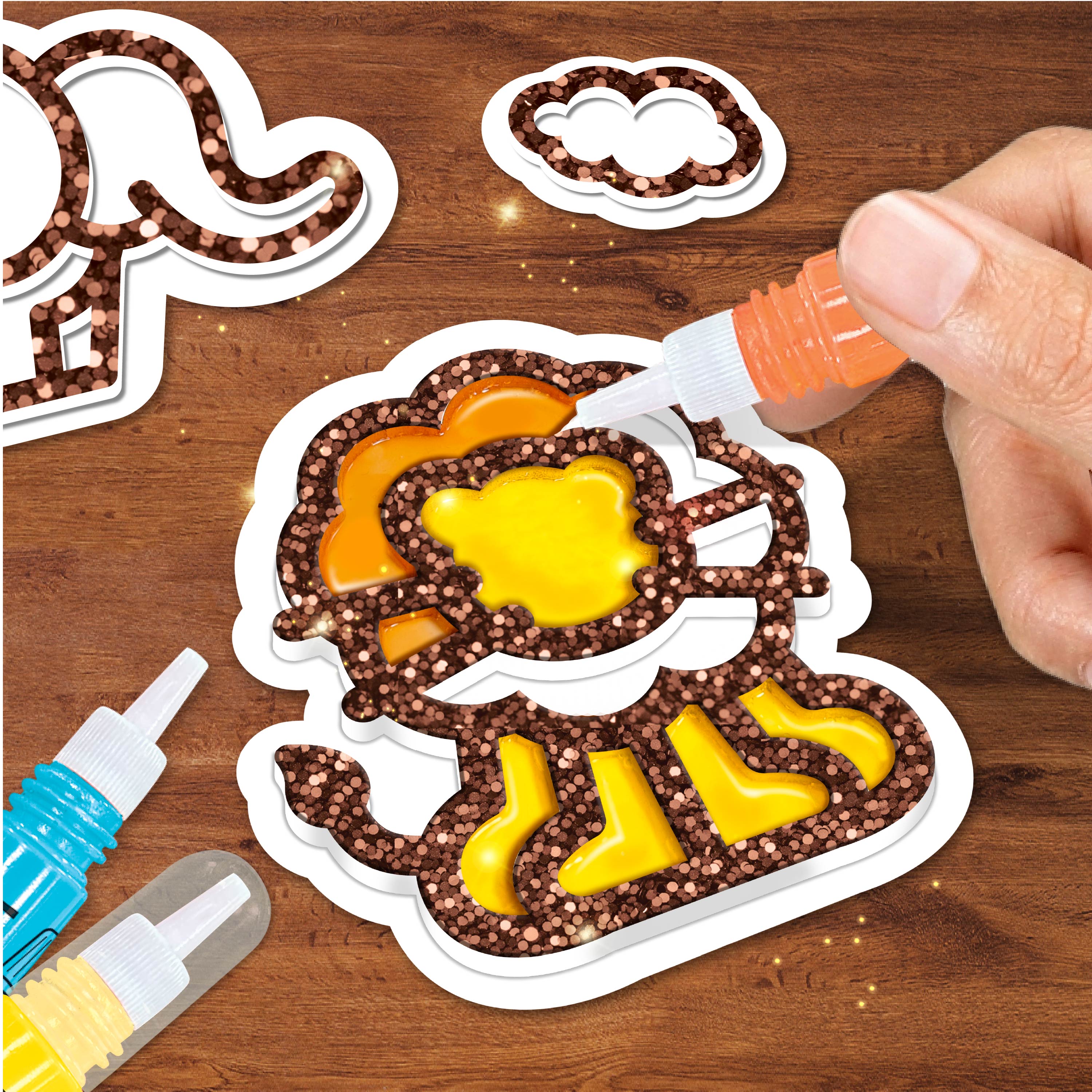 Imagimake Jelly Stickers Jungle set stickere vitraliu