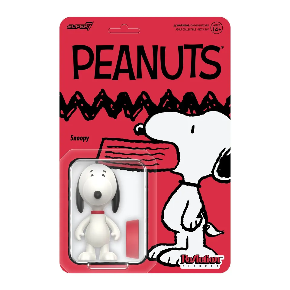 Super7 Peanuts ReAction Snoopy figurina 9,5 cm cu castron