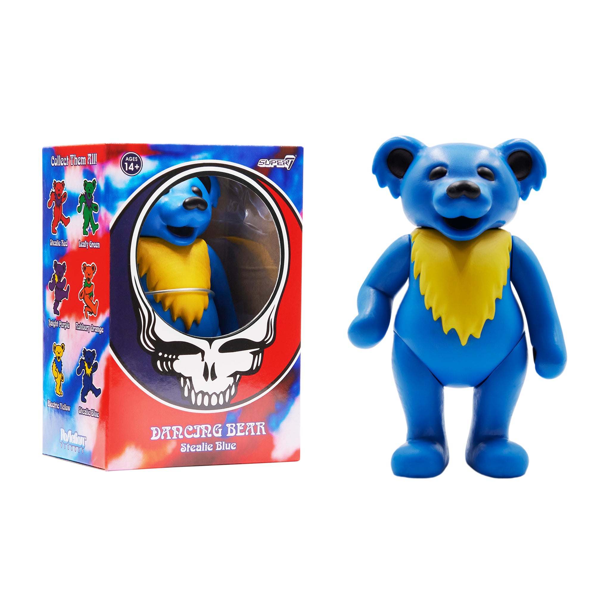 Super7 ReAction Grateful Dead Dancing Bear figurina albastra