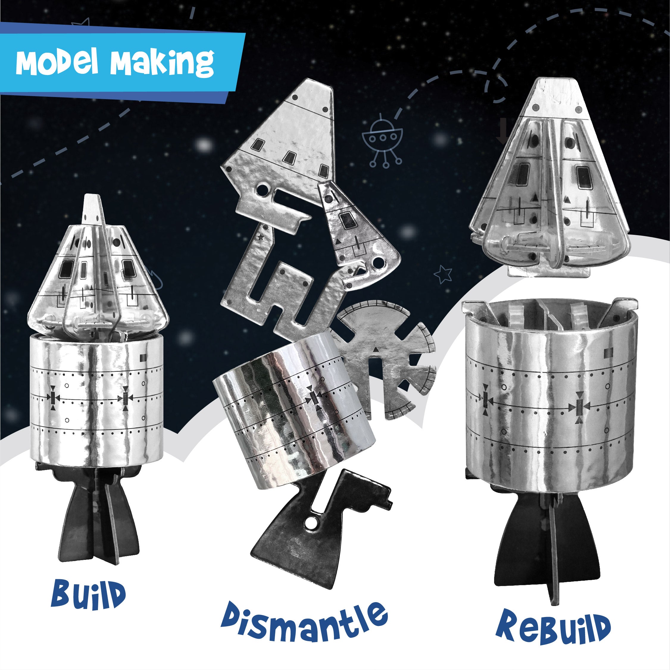 Imagimake Mapology Apollo 11 macheta racheta 8 ani+