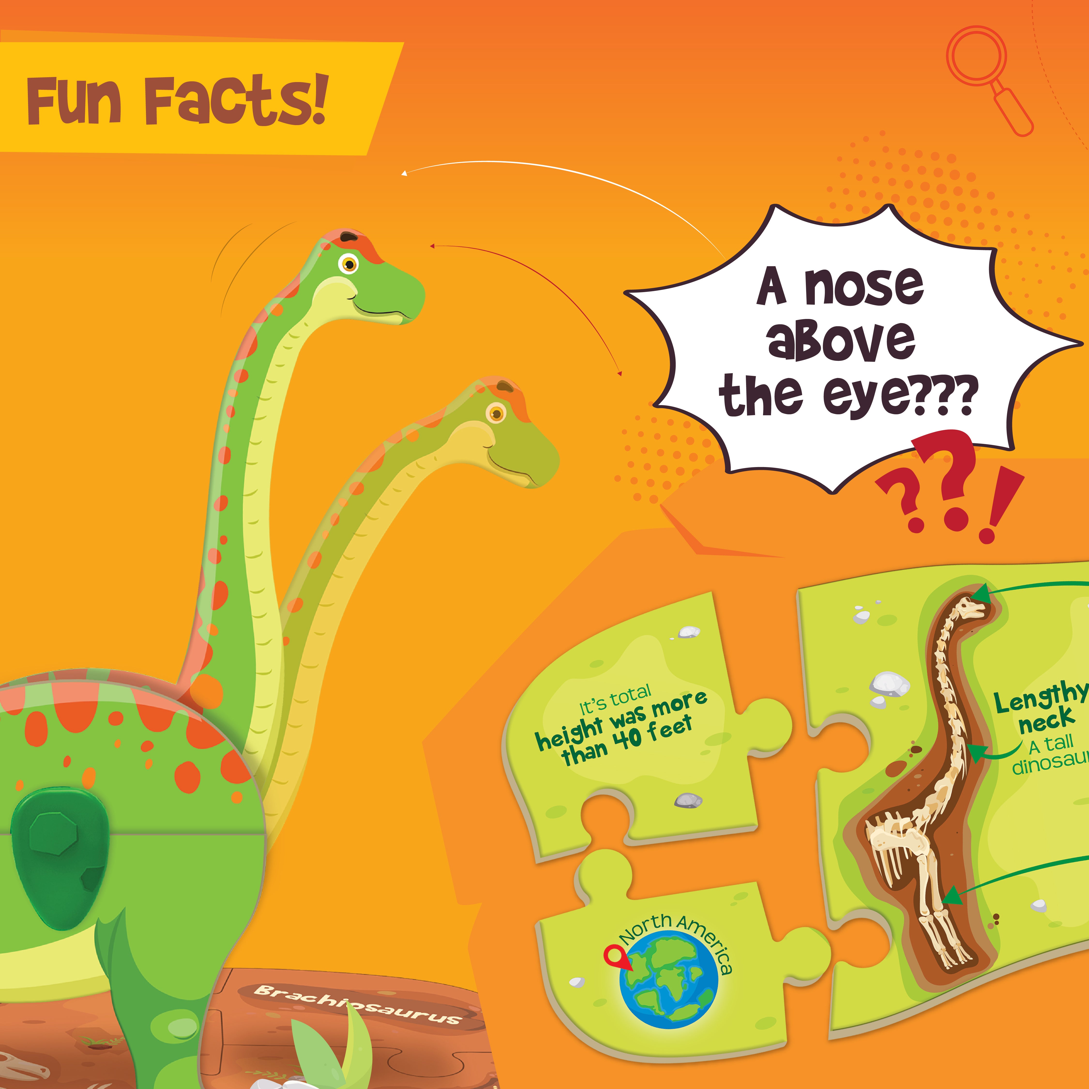 Imagimake Dino & Egg Orange jucarie dinozauri fosforescenti