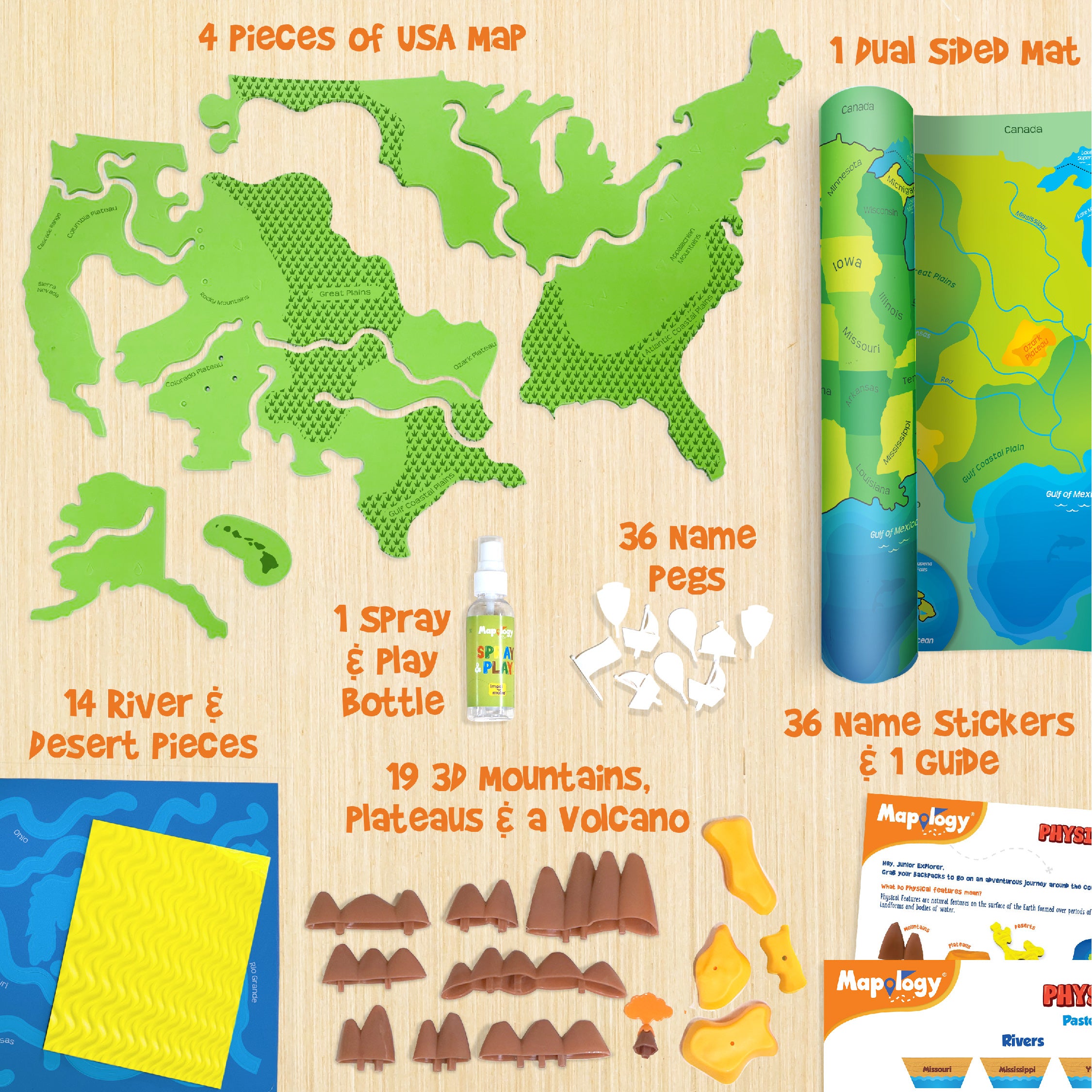 Imagimake Mapology SUA puzzle harta relief 50 repere