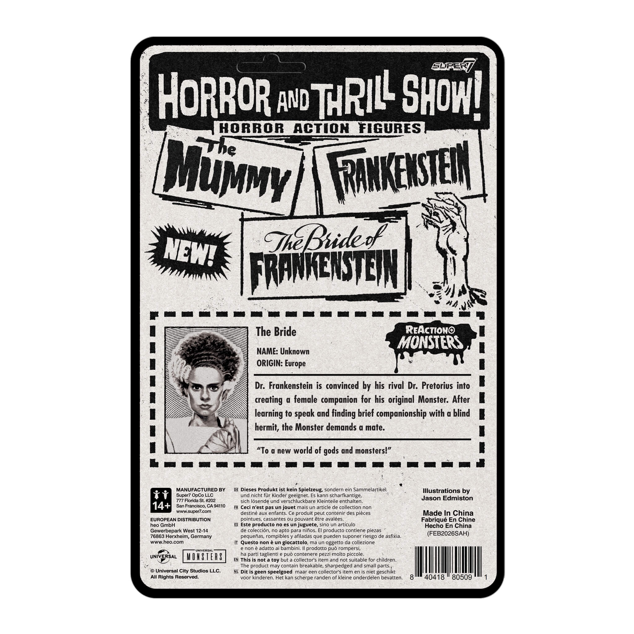Super7 Universal Monsters Bride figurina 9 cm cu roba