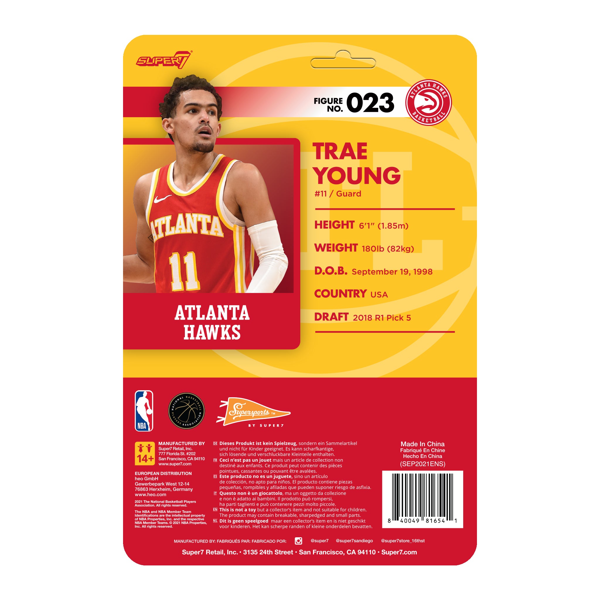 Super7 NBA Supersports figurina Trae Young Hawks